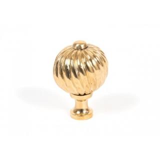 Medium Spiral Cabinet Knob - Polished Brass